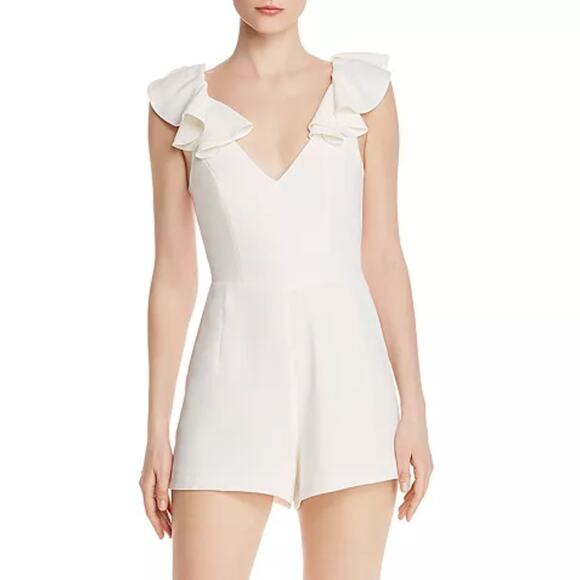 Amanda Uprichard Gimlet Short Romper in Ivory Size Small - Picture 1 of 4